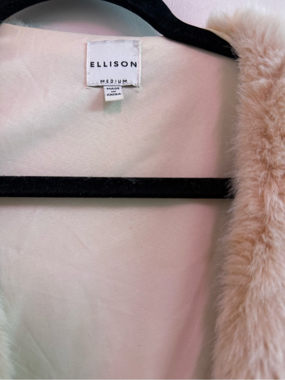 Ellison Women's Faux Fur Trim Coat in Pale champagne/beige/rose gold